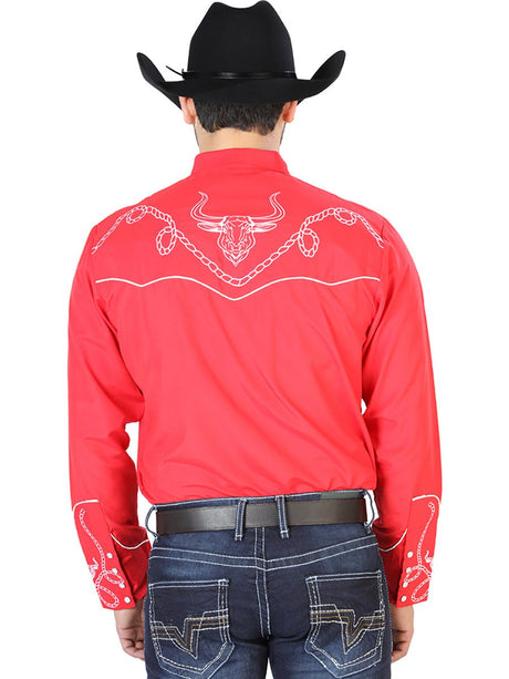 El Señor de los Cielos Embroidery Shirt Red/White 126713 - BELLEZA'S - El Señor de los Cielos Embroidery Shirt Red/White 126713 - CABALLERO - 12671301