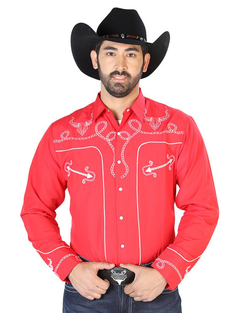 El Señor de los Cielos Embroidery Shirt Red/White 126713 - BELLEZA'S - El Señor de los Cielos Embroidery Shirt Red/White 126713 - CABALLERO - 12671301