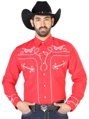 El Señor de los Cielos Embroidery Shirt Red/White 126719 - BELLEZA'S - El Señor de los Cielos Embroidery Shirt Red/White 126719 - CABALLERO - 12671901