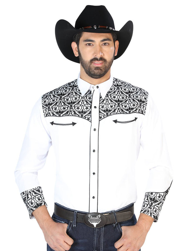 El Señor de los Cielos Embroidery Shirt White/Black 126705 - BELLEZA'S - El Señor de los Cielos Embroidery Shirt White/Black 126705 - CABALLERO - 12670501