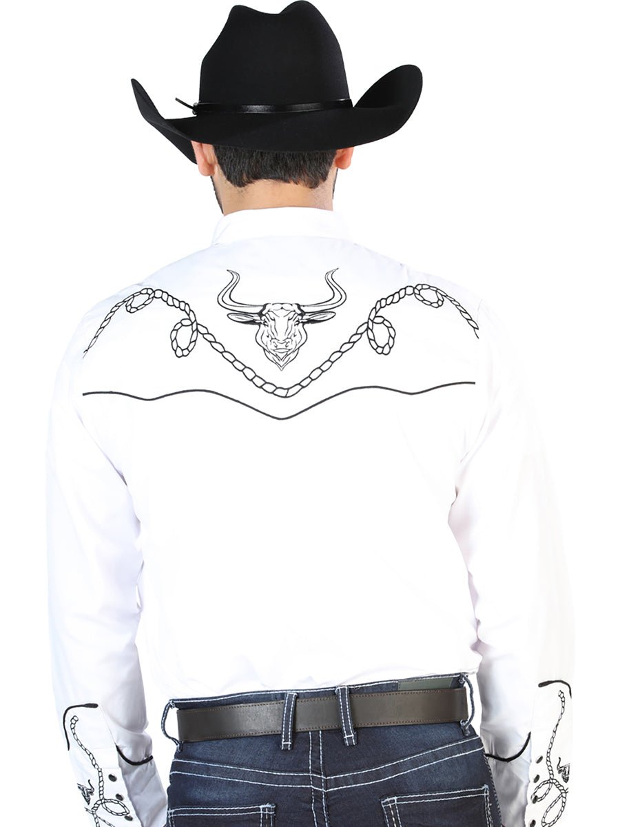 El Señor de los Cielos Embroidery Shirt White/Black 126712 - BELLEZA'S - El Señor de los Cielos Embroidery Shirt White/Black 126712 - CABALLERO - 12671201