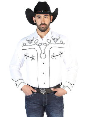 El Señor de los Cielos Embroidery Shirt White/Black 126712 - BELLEZA'S - El Señor de los Cielos Embroidery Shirt White/Black 126712 - CABALLERO - 12671201