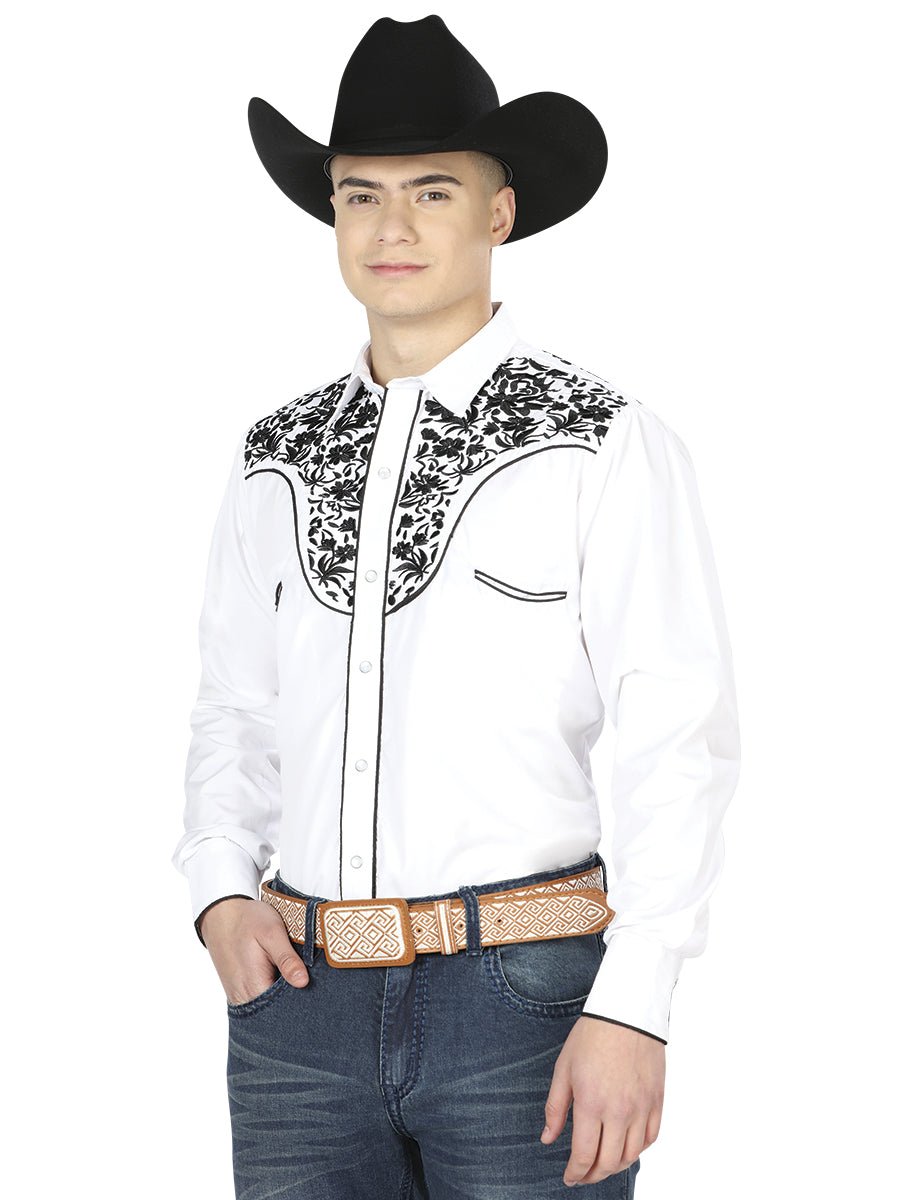 El Señor de los Cielos Embroidery Shirt White/Black 43300 - BELLEZA'S - El Señor de los Cielos Embroidery Shirt White/Black 43300 - CABALLERO - 04330001
