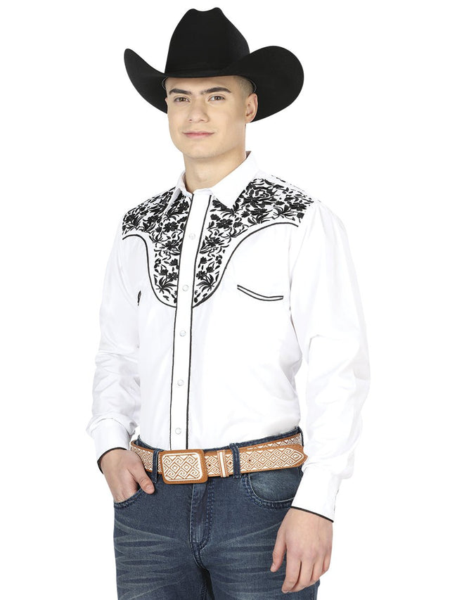 El Señor de los Cielos Embroidery Shirt White/Black 43300 - BELLEZA'S - El Señor de los Cielos Embroidery Shirt White/Black 43300 - CABALLERO - 04330001