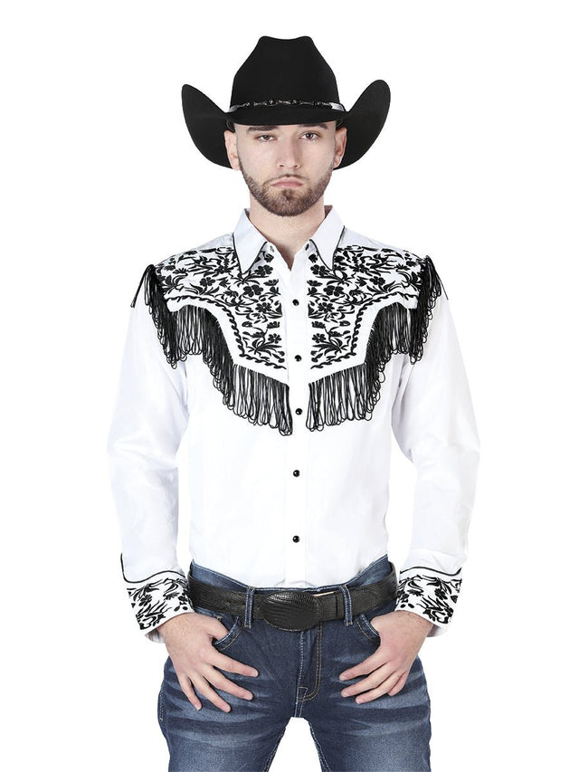 El Señor de los Cielos Embroidery Shirt White/Black 44223 - BELLEZA'S - El Señor de los Cielos Embroidery Shirt White/Black 44223 - CABALLERO - 04422301