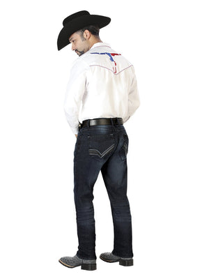 El Señor de los Cielos Embroidery Shirt White/Red 126672 - BELLEZA'S - El Señor de los Cielos Embroidery Shirt White/Red 126672 - CABALLERO - 12667201