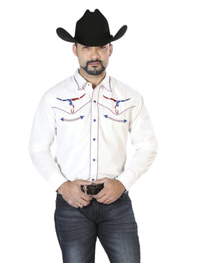 El Señor de los Cielos Embroidery Shirt White/Red 126672 - BELLEZA'S - El Señor de los Cielos Embroidery Shirt White/Red 126672 - CABALLERO - 12667201