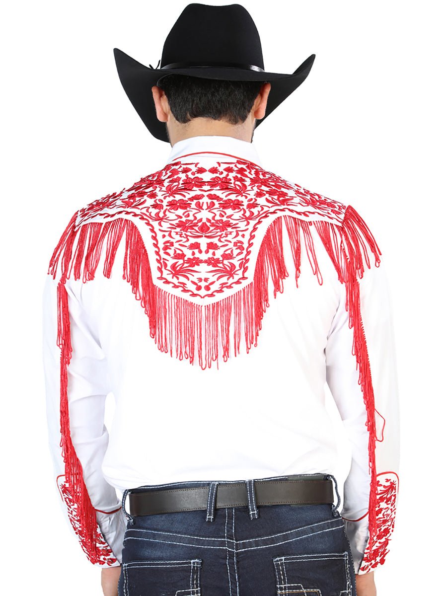 El Señor de los Cielos Embroidery Shirt White/Red 126708 - BELLEZA'S - El Señor de los Cielos Embroidery Shirt White/Red 126708 - CABALLERO - 12670801