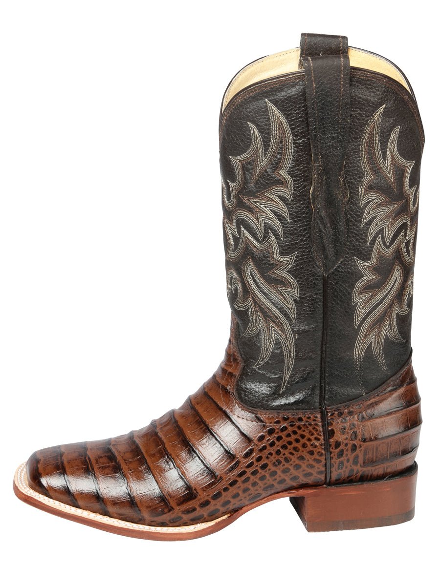 El Señor de los Cielos Men’s Rodeo Boot - Imitation Caiman Belly Leather - Brown 44937 - BELLEZA'S - El Señor de los Cielos Men’s Rodeo Boot - Imitation Caiman Belly Leather - Brown 44937 - CABALLERO - 04493701