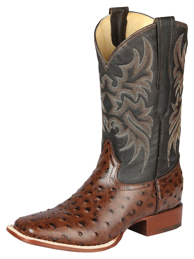 El Señor de los Cielos Men’s Rodeo Boot - Imitation Ostrich Leather - Brown 44934 - BELLEZA'S - El Señor de los Cielos Men’s Rodeo Boot - Imitation Ostrich Leather - Brown 44934 - CABALLERO - 04493401
