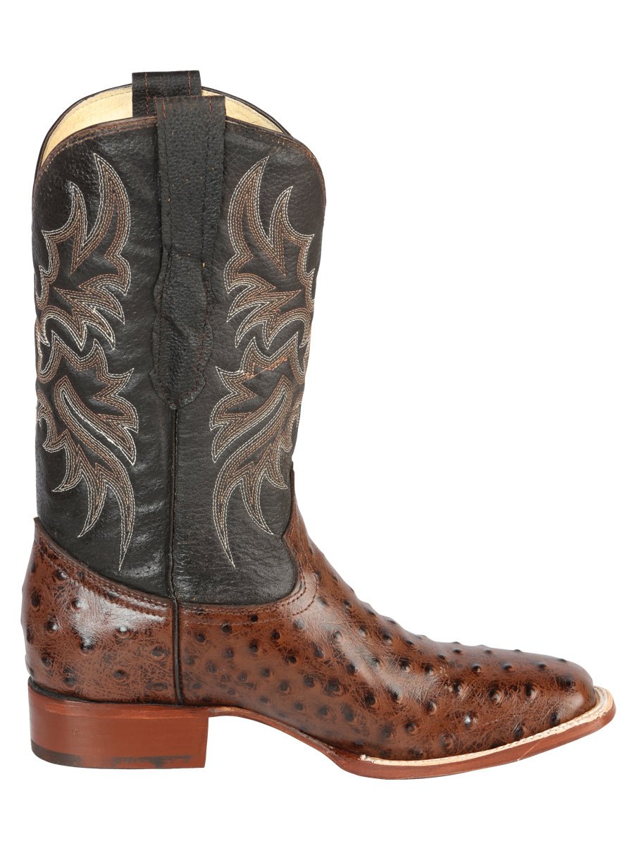 El Señor de los Cielos Men’s Rodeo Boot - Imitation Ostrich Leather - Brown 44934 - BELLEZA'S - El Señor de los Cielos Men’s Rodeo Boot - Imitation Ostrich Leather - Brown 44934 - CABALLERO - 04493401