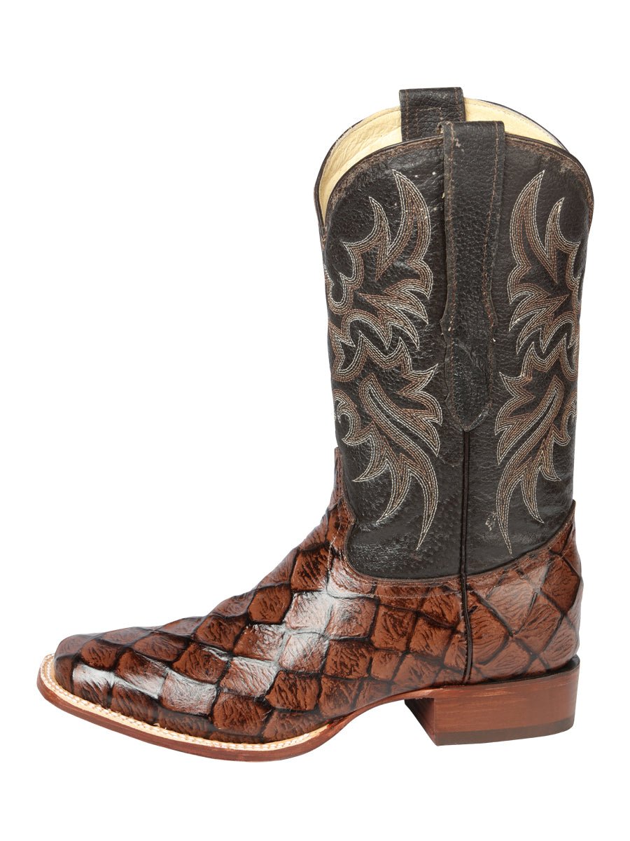 El Señor de los Cielos Men’s Rodeo Boot - Monster Fish Imitation Leather - Brown 44931 - BELLEZA'S - El Señor de los Cielos Men’s Rodeo Boot - Monster Fish Imitation Leather - Brown 44931 - CABALLERO - 04493101