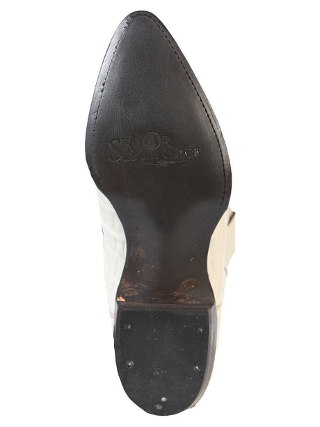 El Señor de los Cielos Men’s Western Boot - Caiman Tail Print Leather - Bone 40845 - BELLEZA'S - El Señor de los Cielos Men’s Western Boot - Caiman Tail Print Leather - Bone 40845 - CABALLERO - 04084501