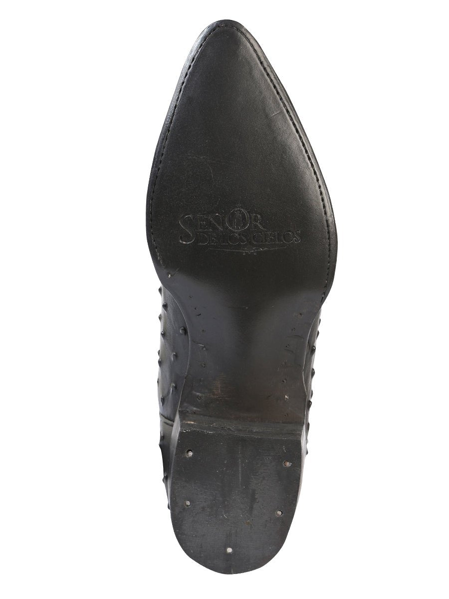 El Señor de los Cielos Men’s Western Boots - Imitation Ostrich Leather - Black 40836 - BELLEZA'S - El Señor de los Cielos Men’s Western Boots - Imitation Ostrich Leather - Black 40836 - CABALLERO - 04083601
