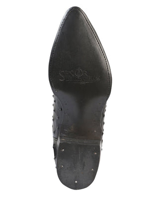El Señor de los Cielos Men’s Western Boots - Imitation Ostrich Leather - Black 40836 - BELLEZA'S - El Señor de los Cielos Men’s Western Boots - Imitation Ostrich Leather - Black 40836 - CABALLERO - 04083601