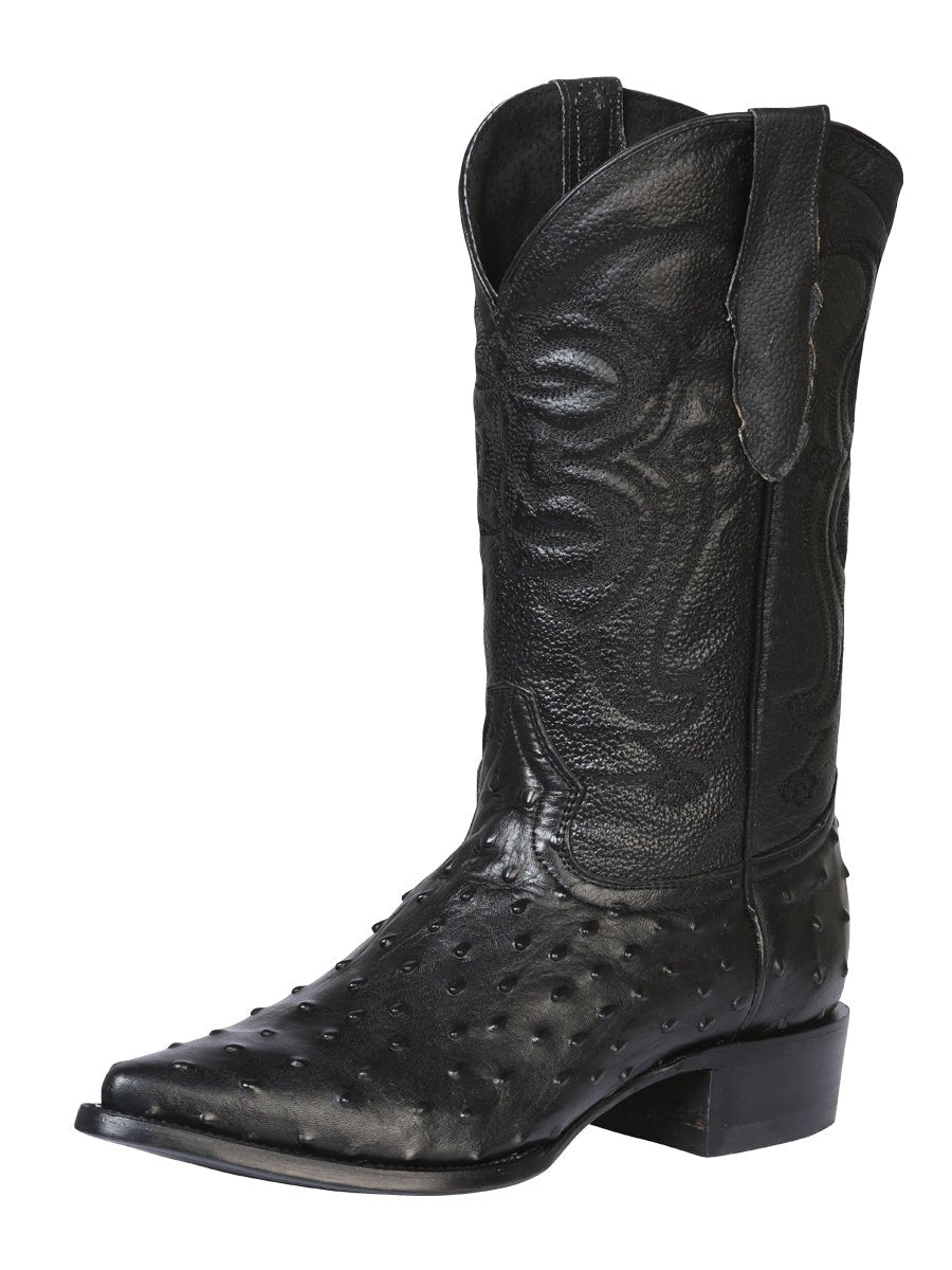 El Señor de los Cielos Men’s Western Boots - Imitation Ostrich Leather - Black 40836 - BELLEZA'S - El Señor de los Cielos Men’s Western Boots - Imitation Ostrich Leather - Black 40836 - CABALLERO - 04083601