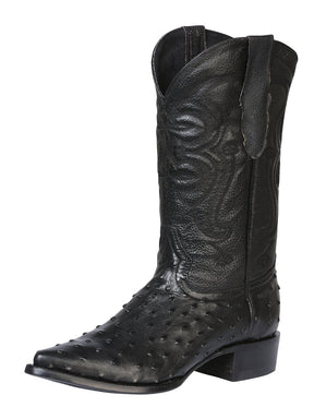 El Señor de los Cielos Men’s Western Boots - Imitation Ostrich Leather - Black 40836 - BELLEZA'S - El Señor de los Cielos Men’s Western Boots - Imitation Ostrich Leather - Black 40836 - CABALLERO - 04083601