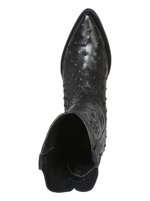 El Señor de los Cielos Men’s Western Boots - Imitation Ostrich Leather - Black 40836 - BELLEZA'S - El Señor de los Cielos Men’s Western Boots - Imitation Ostrich Leather - Black 40836 - CABALLERO - 04083601