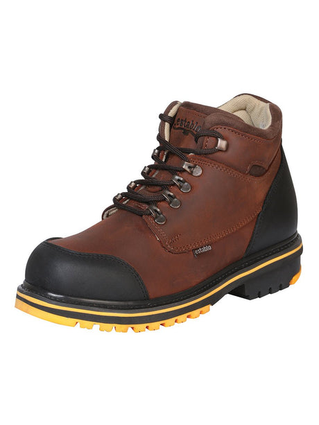 Establo Men's Work Ankle Boot - Black/Brown Lace - Up 10848 - BELLEZA'S - Establo Men's Work Ankle Boot - Black/Brown Lace - Up 10848 - CABALLERO - 01084801