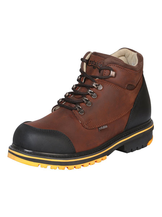 Establo Men's Work Ankle Boot - Black/Brown Lace - Up 10848 - BELLEZA'S - Establo Men's Work Ankle Boot - Black/Brown Lace - Up 10848 - CABALLERO - 01084801