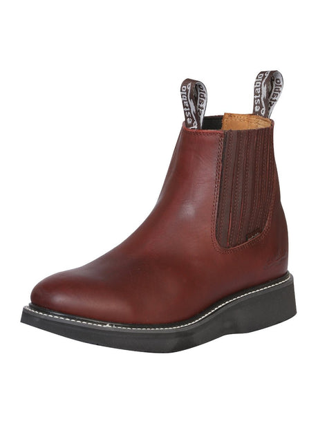 Establo Men’s Work Ankle Boot - Grasso Leather - Wine 24963 - BELLEZA'S - Establo Men’s Work Ankle Boot - Grasso Leather - Wine 24963 - CABALLERO - 02496301