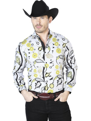 Gray And Yellow Casual Long Sleeve Shirt 43697 - BELLEZA'S - Gray And Yellow Casual Long Sleeve Shirt 43697 - CABALLERO - 04369701