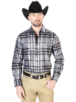 Gray Casual Long Sleeve Shirt 43814 - BELLEZA'S - Gray Casual Long Sleeve Shirt 43814 - CABALLERO - 04381401