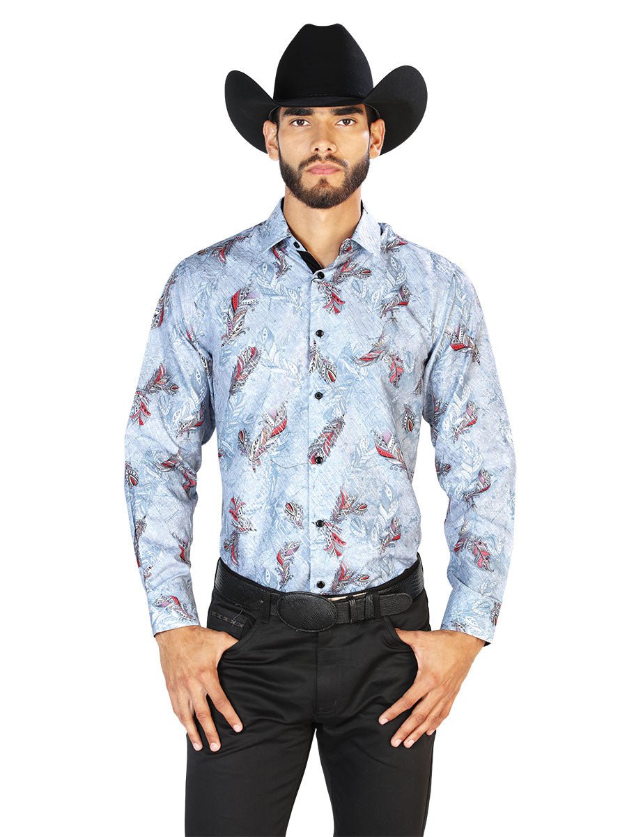 Gray Casual Long Sleeve Shirt 43815 - BELLEZA'S - Gray Casual Long Sleeve Shirt 43815 - CABALLERO - 04381501