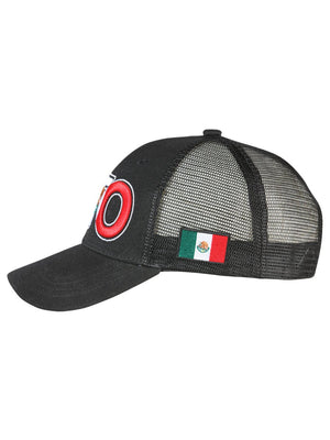 Guanajuato Black Embroidered Polyester Snap Back Cap 'El General' 44790 - BELLEZA'S - Guanajuato Black Embroidered Polyester Snap Back Cap 'El General' 44790 - Caps - 04479001