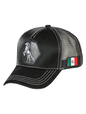 Horse Black Embroidered Polyester Snap Back Cap 'El General' 44817 - BELLEZA'S - Horse Black Embroidered Polyester Snap Back Cap 'El General' 44817 - Caps - 04481701