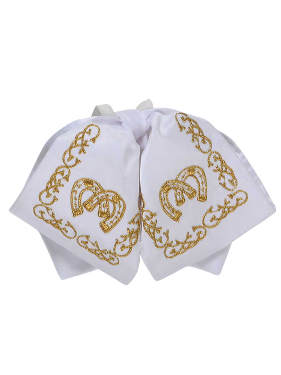 Kids Mexican Charro Bow Tie 100% Polyester White/Gold 600143 - BELLEZA'S - Kids Mexican Charro Bow Tie 100% Polyester White/Gold 600143 - NIÑO - 60014301