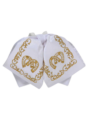 Kids Mexican Charro Bow Tie 100% Polyester White/Gold 600143 - BELLEZA'S - Kids Mexican Charro Bow Tie 100% Polyester White/Gold 600143 - NIÑO - 60014301
