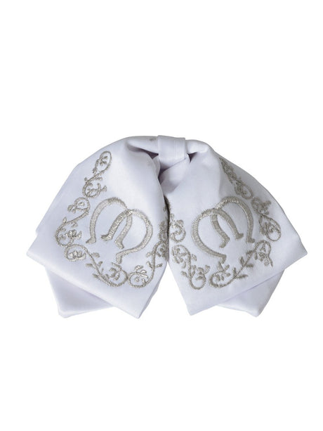 Kids Mexican Charro Bow Tie 100% Polyester White/Silver 600397 - BELLEZA'S - Kids Mexican Charro Bow Tie 100% Polyester White/Silver 600397 - NIÑO - 60039701