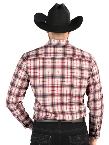 Men's Beige/Red Printed Long Sleeve Western Shirt 'El Señor de los Cielos' 44711 - BELLEZA'S - Men's Beige/Red Printed Long Sleeve Western Shirt 'El Señor de los Cielos' 44711 - Men's Shirt - 04471101