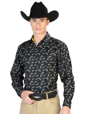 Men's Black Print Long Sleeve Western Shirt 'El Señor de los Cielos' 126265 - BELLEZA'S - Men's Black Print Long Sleeve Western Shirt 'El Señor de los Cielos' 126265 - Men's Shirt - 12626501