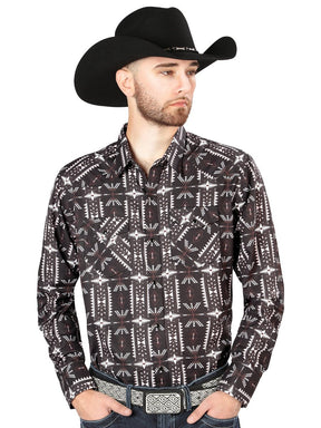 Men's Black Print Long Sleeve Western Shirt 'El Señor de los Cielos' 44220 - BELLEZA'S - Men's Black Print Long Sleeve Western Shirt 'El Señor de los Cielos' 44220 - Men's Shirt - 04422001