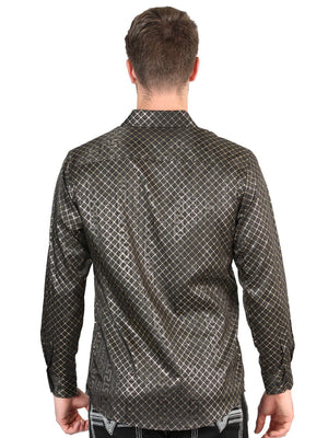 Men's Black/Gold Printed Long Sleeve Western Shirt 'El Señor de los Cielos' 44550 - BELLEZA'S - Men's Black/Gold Printed Long Sleeve Western Shirt 'El Señor de los Cielos' 44550 - Men's Shirt - 04455001