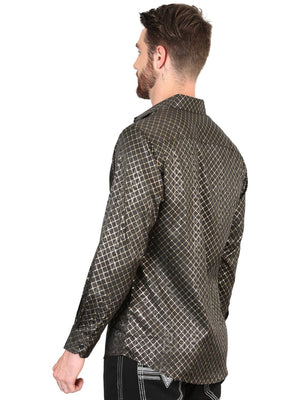 Men's Black/Gold Printed Long Sleeve Western Shirt 'El Señor de los Cielos' 44550 - BELLEZA'S - Men's Black/Gold Printed Long Sleeve Western Shirt 'El Señor de los Cielos' 44550 - Men's Shirt - 04455001