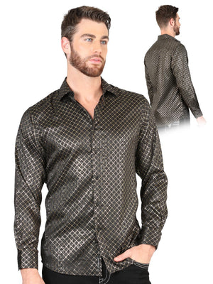 Men's Black/Gold Printed Long Sleeve Western Shirt 'El Señor de los Cielos' 44550 - BELLEZA'S - Men's Black/Gold Printed Long Sleeve Western Shirt 'El Señor de los Cielos' 44550 - Men's Shirt - 04455001