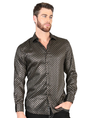 Men's Black/Gold Printed Long Sleeve Western Shirt 'El Señor de los Cielos' 44550 - BELLEZA'S - Men's Black/Gold Printed Long Sleeve Western Shirt 'El Señor de los Cielos' 44550 - Men's Shirt - 04455001