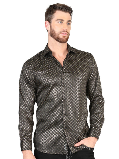 Men's Black/Gold Printed Long Sleeve Western Shirt 'El Señor de los Cielos' 44550 - BELLEZA'S - Men's Black/Gold Printed Long Sleeve Western Shirt 'El Señor de los Cielos' 44550 - Men's Shirt - 04455001