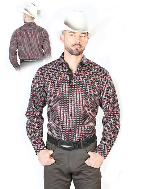 Men's Black/Red Long Sleeve Demin Shirt 'Centenario' 126270 - BELLEZA'S - Men's Black/Red Long Sleeve Demin Shirt 'Centenario' 126270 - Men's Shirt - 12627001