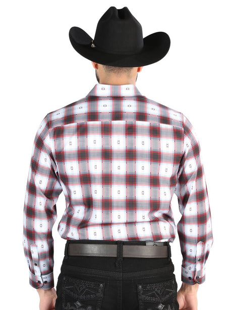 Men's Black/Red Printed Long Sleeve Western Shirt 'El Señor de los Cielos' 44701 - BELLEZA'S - Men's Black/Red Printed Long Sleeve Western Shirt 'El Señor de los Cielos' 44701 - Men's Shirt - 04470101