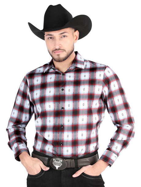 Men's Black/Red Printed Long Sleeve Western Shirt 'El Señor de los Cielos' 44701 - BELLEZA'S - Men's Black/Red Printed Long Sleeve Western Shirt 'El Señor de los Cielos' 44701 - Men's Shirt - 04470101