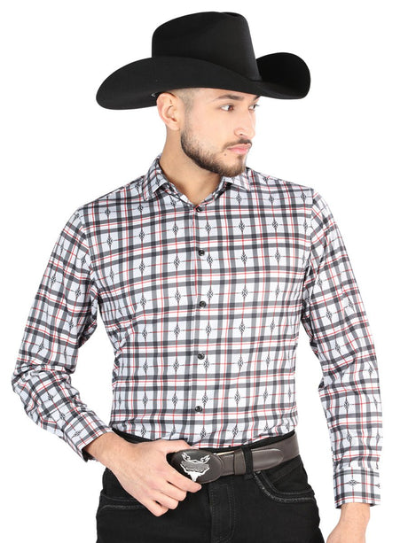 Men's Black/White Printed Long Sleeve Western Shirt 'El Señor de los Cielos' 44703 - BELLEZA'S - Men's Black/White Printed Long Sleeve Western Shirt 'El Señor de los Cielos' 44703 - Men's Shirt - 04470301