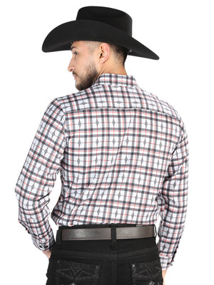 Men's Black/White Printed Long Sleeve Western Shirt 'El Señor de los Cielos' 44703 - BELLEZA'S - Men's Black/White Printed Long Sleeve Western Shirt 'El Señor de los Cielos' 44703 - Men's Shirt - 04470301