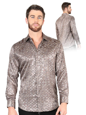 Men's Brown Casual Printed Long Sleeve Western Shirt 'El Señor de los Cielos'44576 - BELLEZA'S - Men's Brown Casual Printed Long Sleeve Western Shirt 'El Señor de los Cielos'44576 - Men's Shirt - 04457601