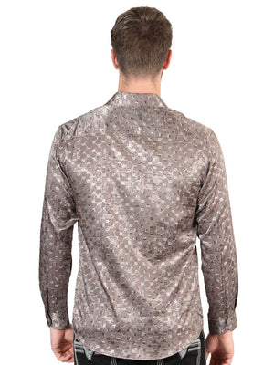 Men's Brown Casual Printed Long Sleeve Western Shirt 'El Señor de los Cielos'44576 - BELLEZA'S - Men's Brown Casual Printed Long Sleeve Western Shirt 'El Señor de los Cielos'44576 - Men's Shirt - 04457601