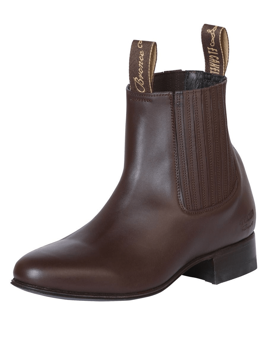 Men's Brown Classic Patent Leather Charro Ankle Boots 'El Canelo' 41262 - BELLEZA'S - Men's Brown Classic Patent Leather Charro Ankle Boots 'El Canelo' 41262 - Men's Ankle Boots - 41262