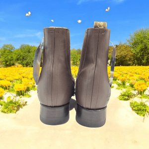 Men's Brown Classic Patent Leather Charro Ankle Boots 'El Canelo' 41262 - BELLEZA'S - Men's Brown Classic Patent Leather Charro Ankle Boots 'El Canelo' 41262 - Men's Ankle Boots - 41262